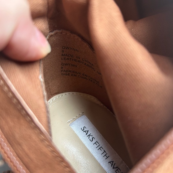 Saks Fifth Avenue Tan Heeled Boots Classic Western Style - Picture 8 of 10